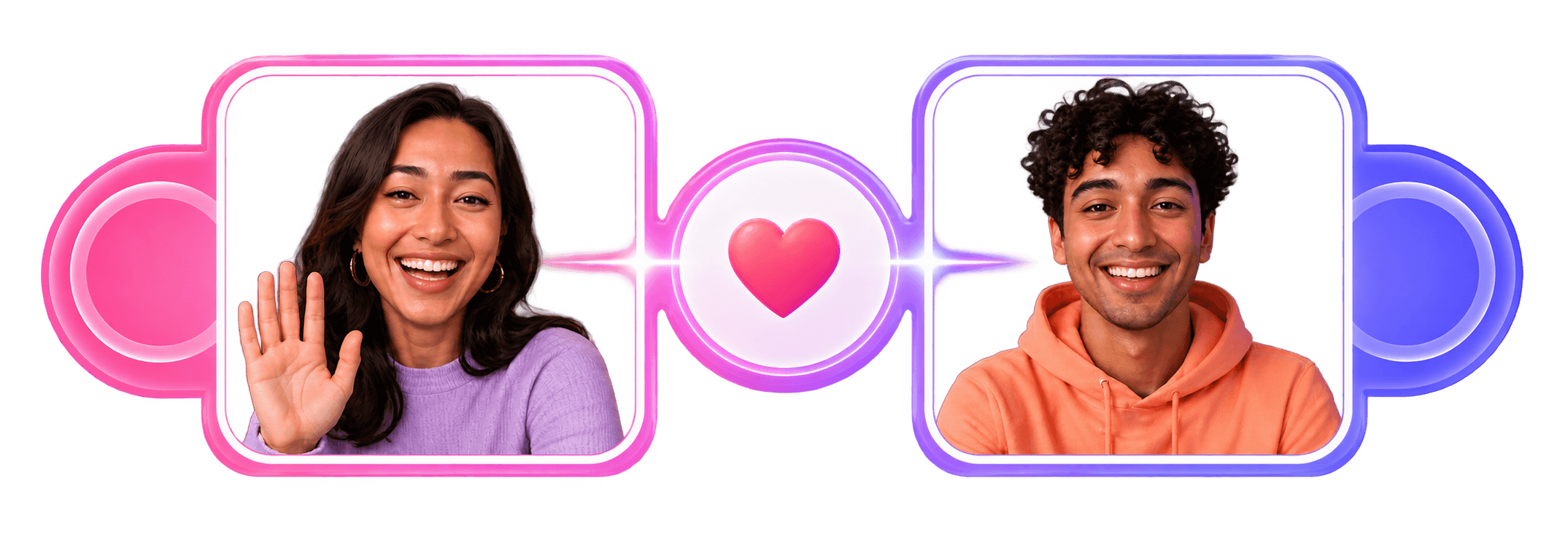 Two members waving at each other across a video call