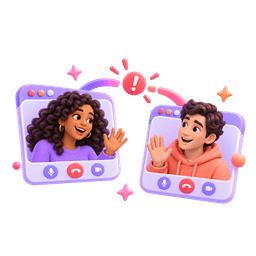 Illustration zweier Personen in einem Videoanruf