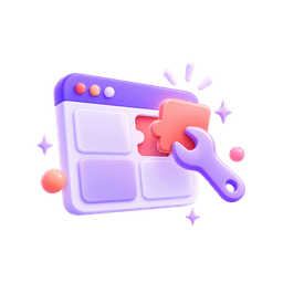 Illustration einer Hand, die ein Softwarefenster repariert