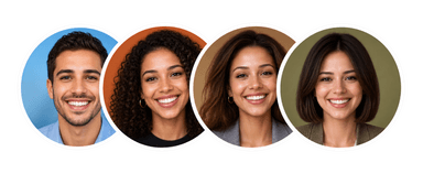 Portraits of five people who use RandomChat