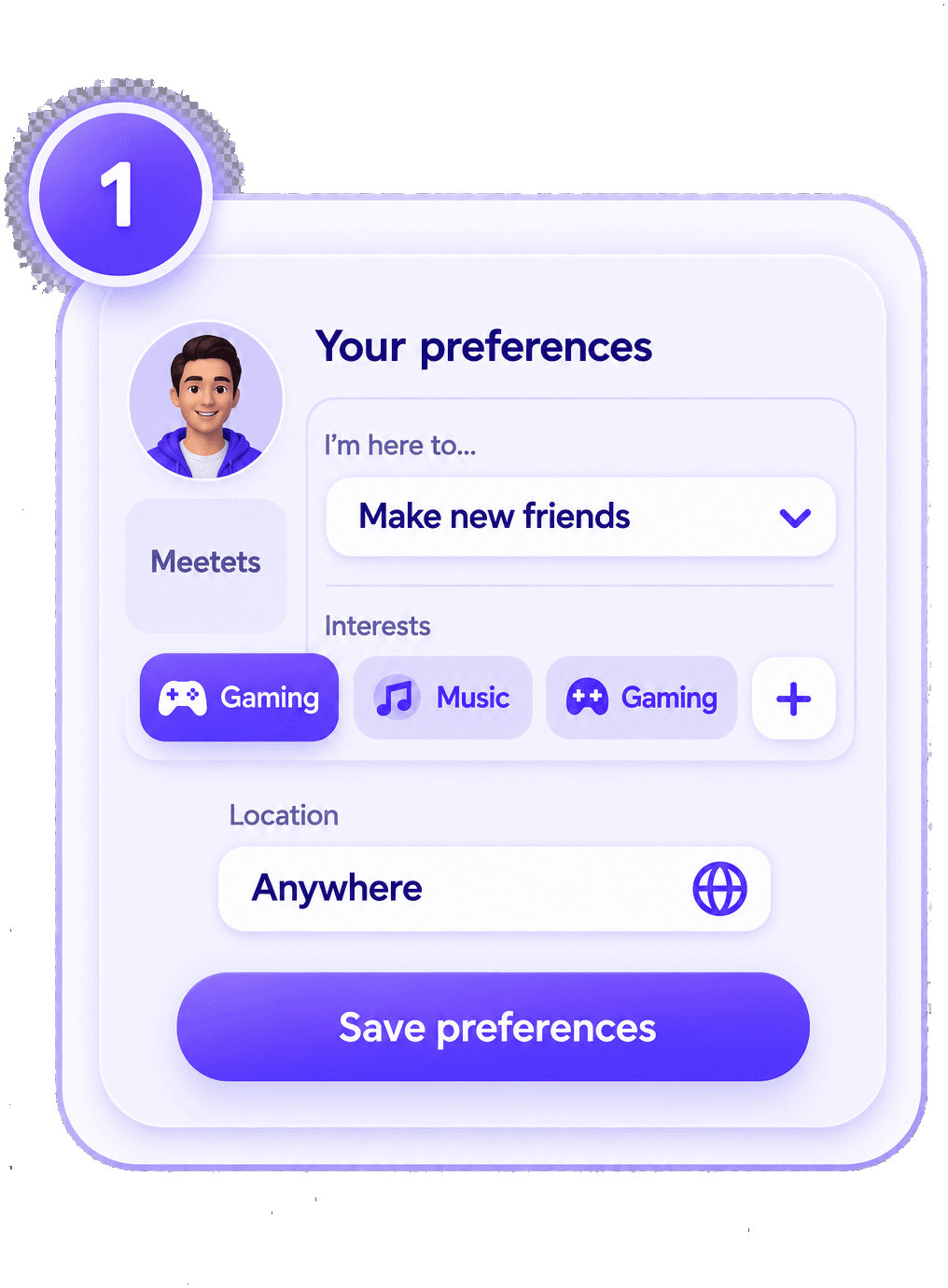 The country and language filter panel